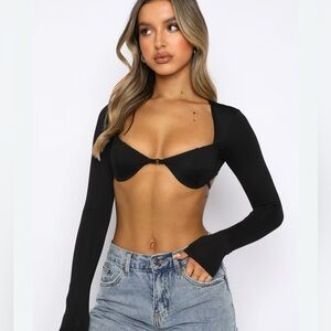 White fox “just like you” ong sleeve top